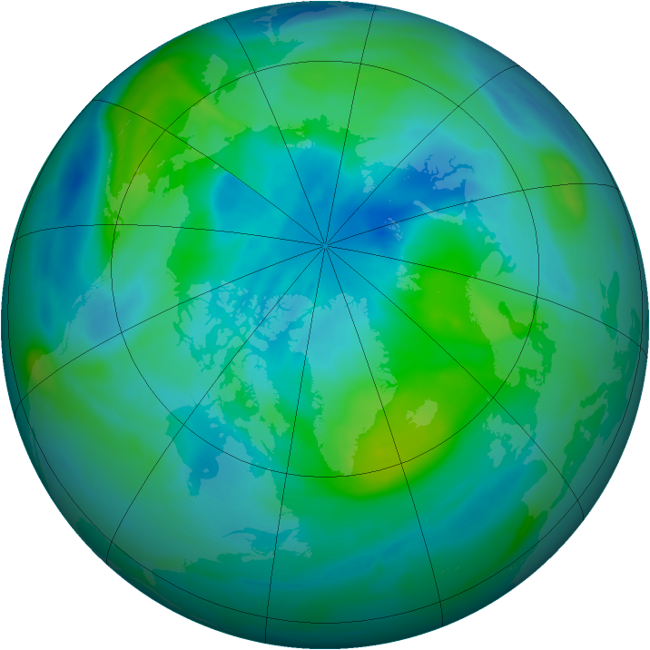 Arctic ozone map for 19 September 2007